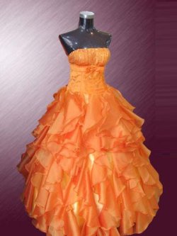 画像1: LJ鮮やか♪オレンジ舞台パーティーお色直しドレス4点♪オーダー 