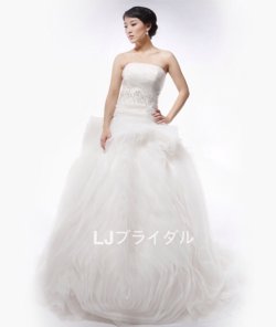 画像1: LJ新作ウェディングドレス舞台立体裁断の高技術ステージ衣装結婚 海外挙式 結婚 プリンセスの宮殿
