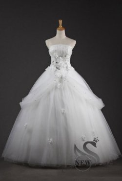 画像1:  LJオーダー無料プリンセス高品質ウェディングドレス結婚海外舞台 本格挙式 ホワイ 結婚式