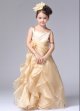 LJオーダー無料 子どもドレス フラワーガール 金色 お姫 天使 高級　高品質