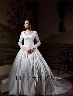 画像1: LJウェディングドレス6点高品質袖刺繍トーレス挙式結婚式女王 王室ドレス ゴージャス結婚式 実物撮影
