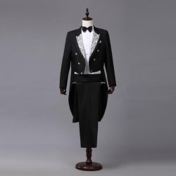 画像1: jnw001d新品 メンズ 紳士 礼服 声楽 セットアップ 上下２点 スーツセット?上着ズボンセット ボルドー ブラック（黒）XXS XS S M L XL