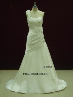 画像1: LJマーメイド高品質ウェディングドレス挙式Aライン結婚オーダー