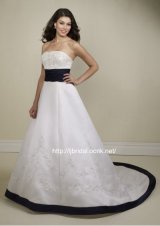 画像: LJ刺繍Aライン高品質ウェディングドレス結婚サイズオーダー無料
