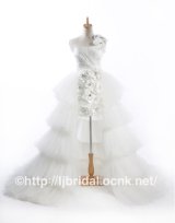 画像: LJオーダー無料可愛いミニウェディングドレス高品質ロングトレス　結婚写真撮影美容室プリンセスの宮殿