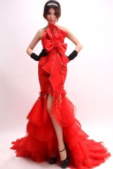画像: LJマーメイド情熱パーティーカラードレス赤オーダー無料舞台衣装 ステージ素敵