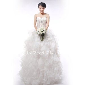 画像: LJ高品質ウェディングドレスオーダー無料結婚舞台ステージ衣装 海外挙式 二次会など