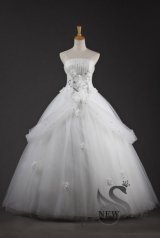 画像: LJオーダー無料プリンセス高品質ウェディングドレス結婚海外舞台 本格挙式 ホワイ 結婚式