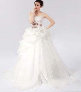 画像: LJオーダー高品質2012新作VERA風本格挙 結婚ウェディングドレス 海外挙式　舞台衣装