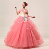 画像: LJ春花実写赤系綺麗演出舞台パーティーカラードレスお色直しサイズオーダー