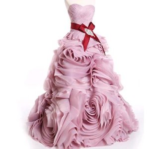 画像:  本格挙式2014春新作ピンク紫カラードレス4点サイズオーダー無料 編み上げ マタニティ対応 本格結婚式ドレス
