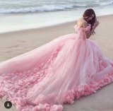 画像: 王道派ライトピンク可愛いゴージャスなお色直しカラードレス！サイズオーダー無料！結婚式！挙式！パーティー色変更無料レンタルよりお得！