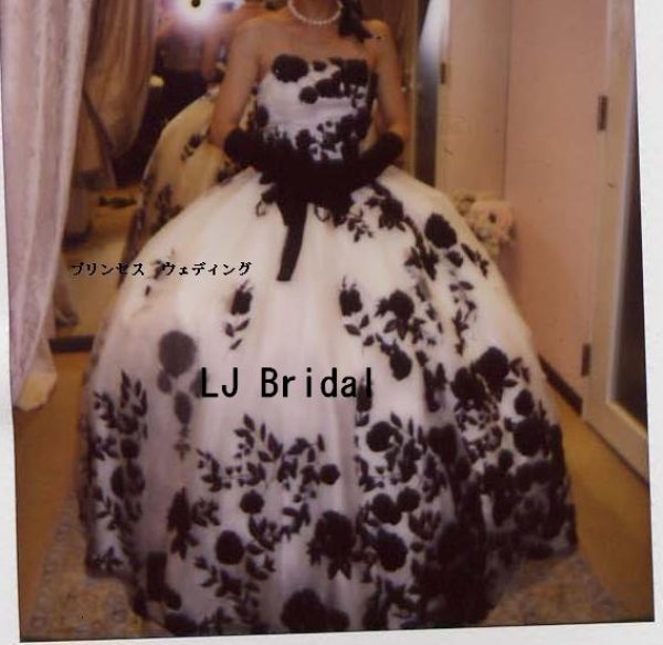 画像1: LJウェディングドレス7点刺繍オードリー・ヘプバーン風オーダー　ハワイ結婚 本格挙式　薔薇満載