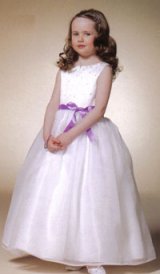 画像: Littleプリンセス★可愛い♪多色可♪ふんわりドレス♪紫リボンK002