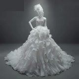 画像: LJすっごい綺麗プリンセス高品質刺繍レースウェディングドレス